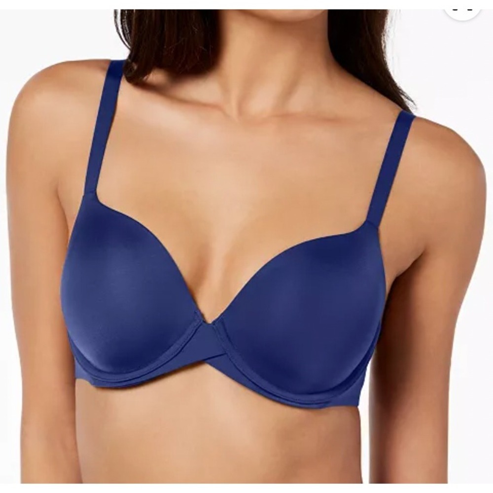 Maidenform Navy Blue T-Shirt Bra Size 38C Smartzone Cups Convertible Straps